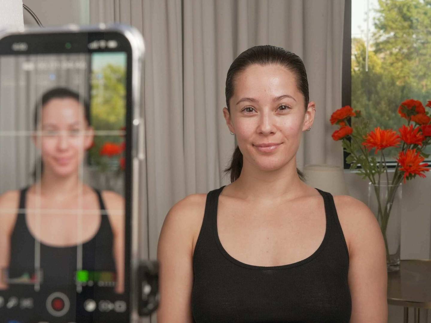 Clinical testing panelist being photographed