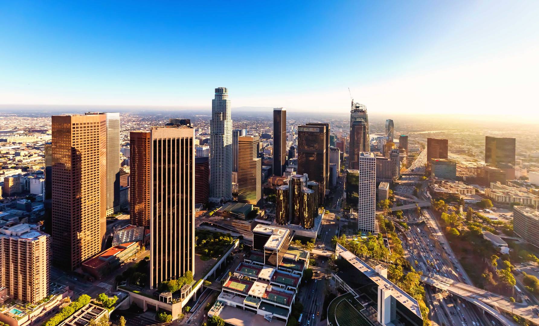 Aerial view of downtown Los Angeles, California