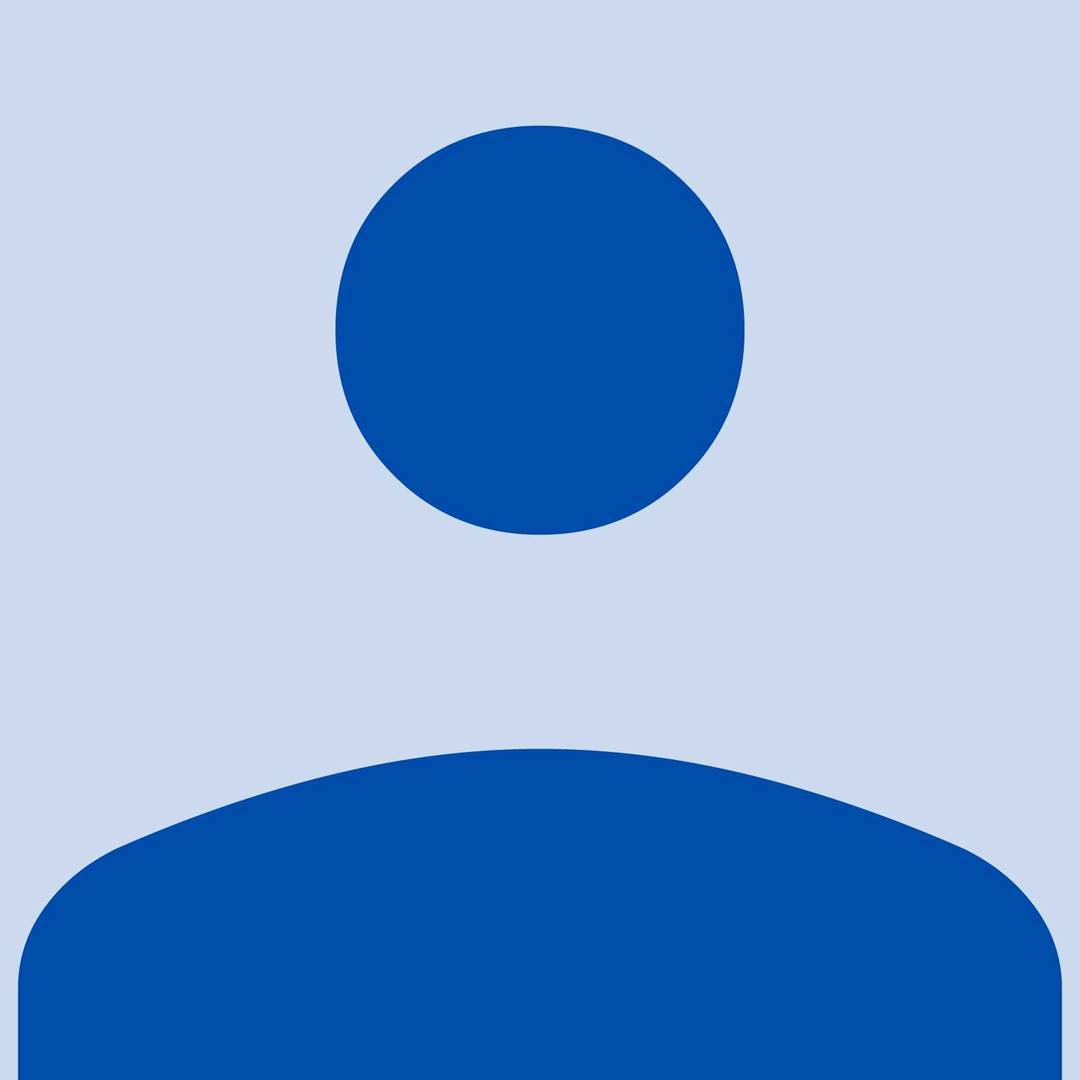 A blue and white person icon