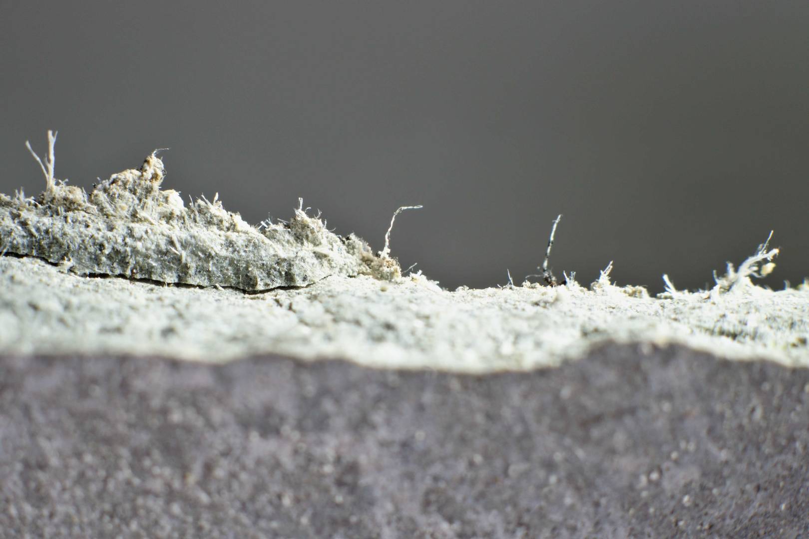 Detailaufnahme von Asbestfasern