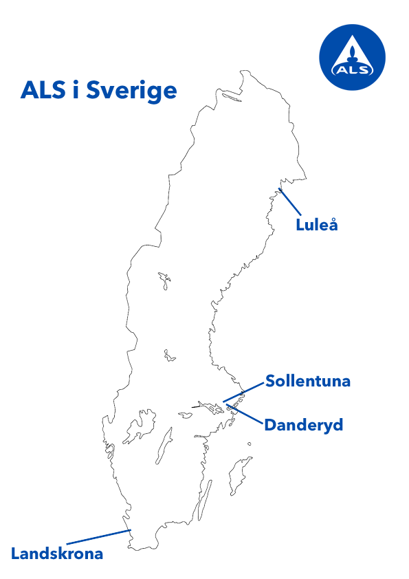 Se lokasjonene til ALS Scandinavia